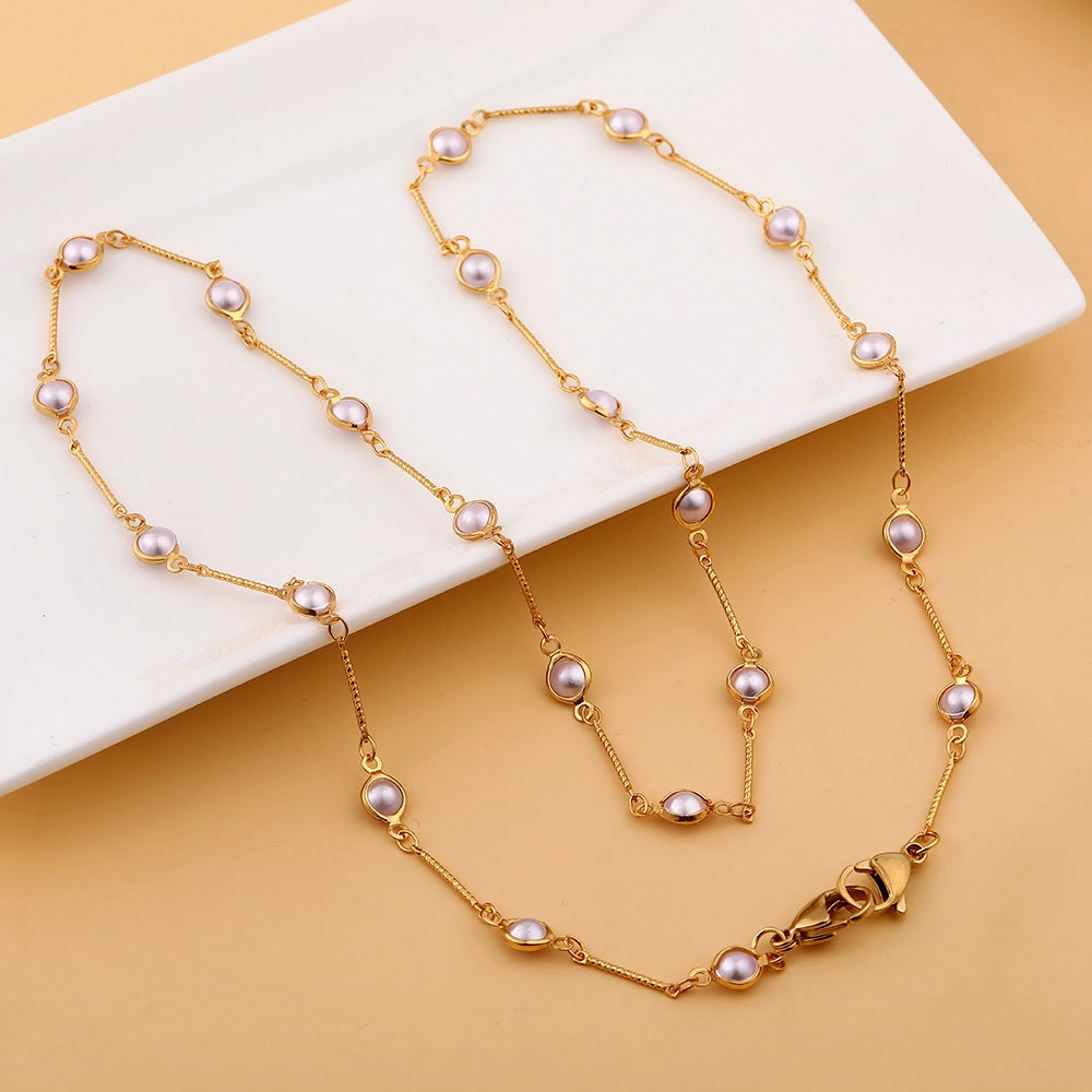 Wholesale Love Pearl Hanging Neck Glasses Chain