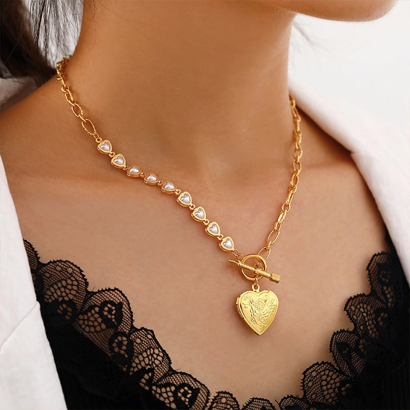 Wholesale Love Pearl Stainless Steel Chain Necklace OLY-NE-ChunN003