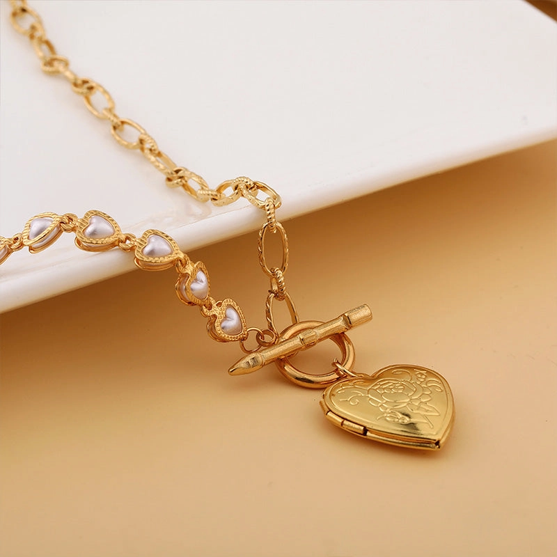 Wholesale Love Pearl Stainless Steel Chain Necklace OLY-NE-ChunN003