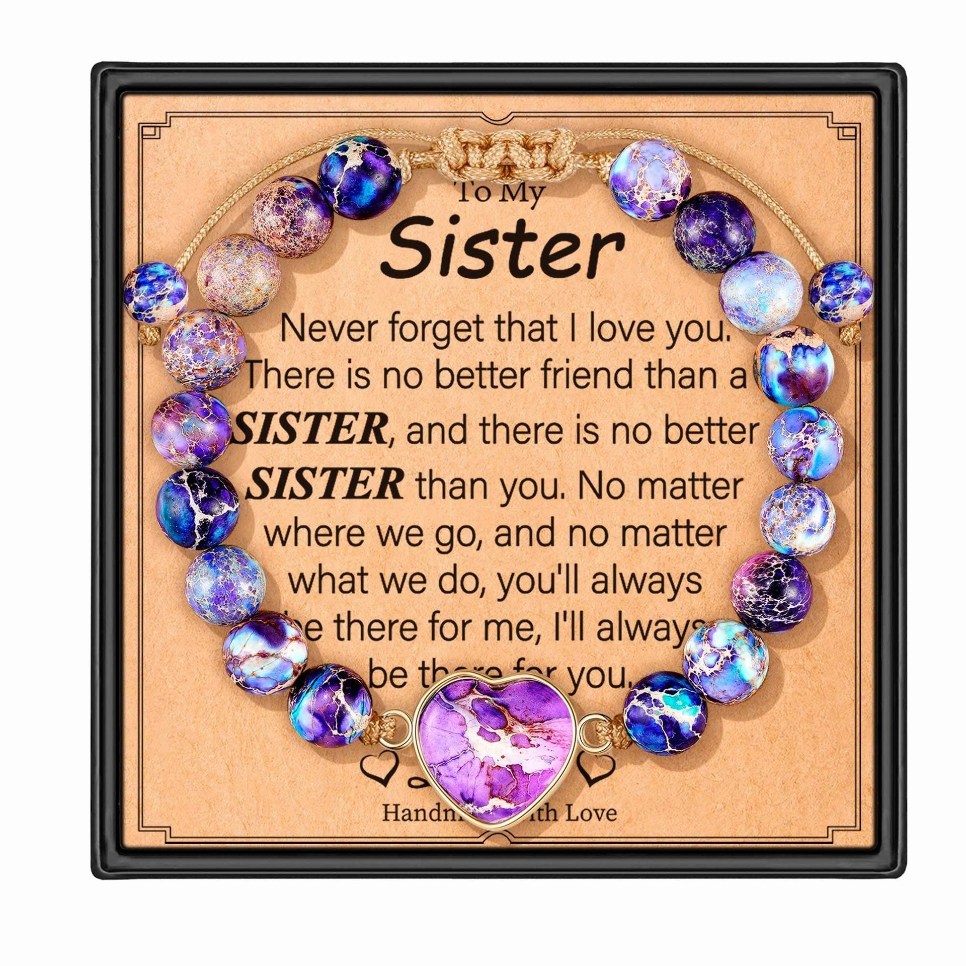 Wholesale Love Pendant Handwoven 8mm Purple Emperor Beaded Bracelet
