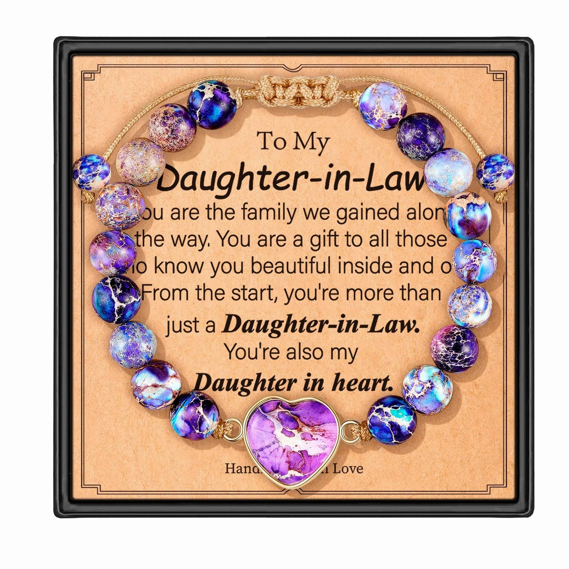 Wholesale Love Pendant Handwoven 8mm Purple Emperor Beaded Bracelet