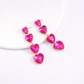 Wholesale Love Rhinestone Tassel Alloy Earrings
