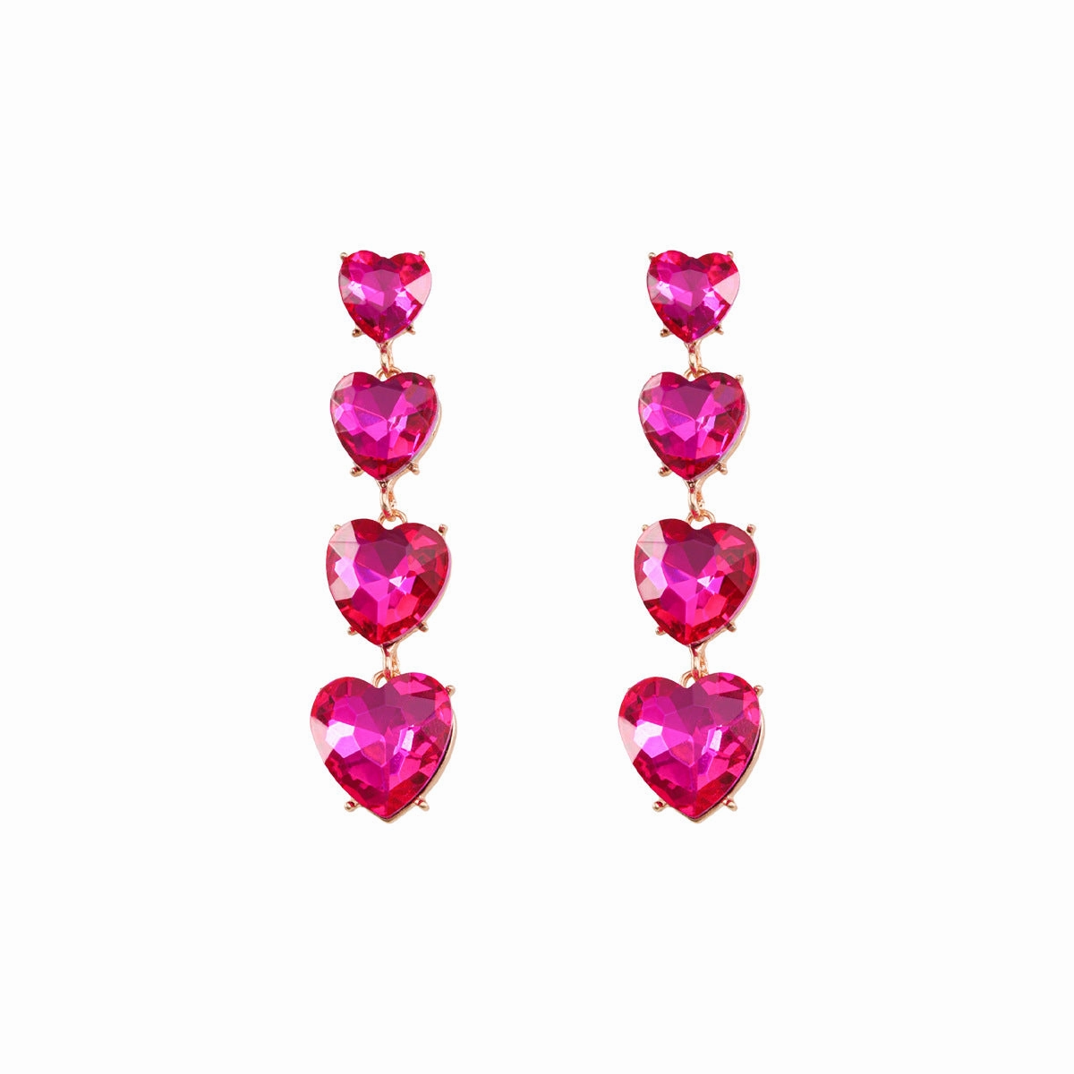 Wholesale Love Rhinestone Tassel Alloy Earrings