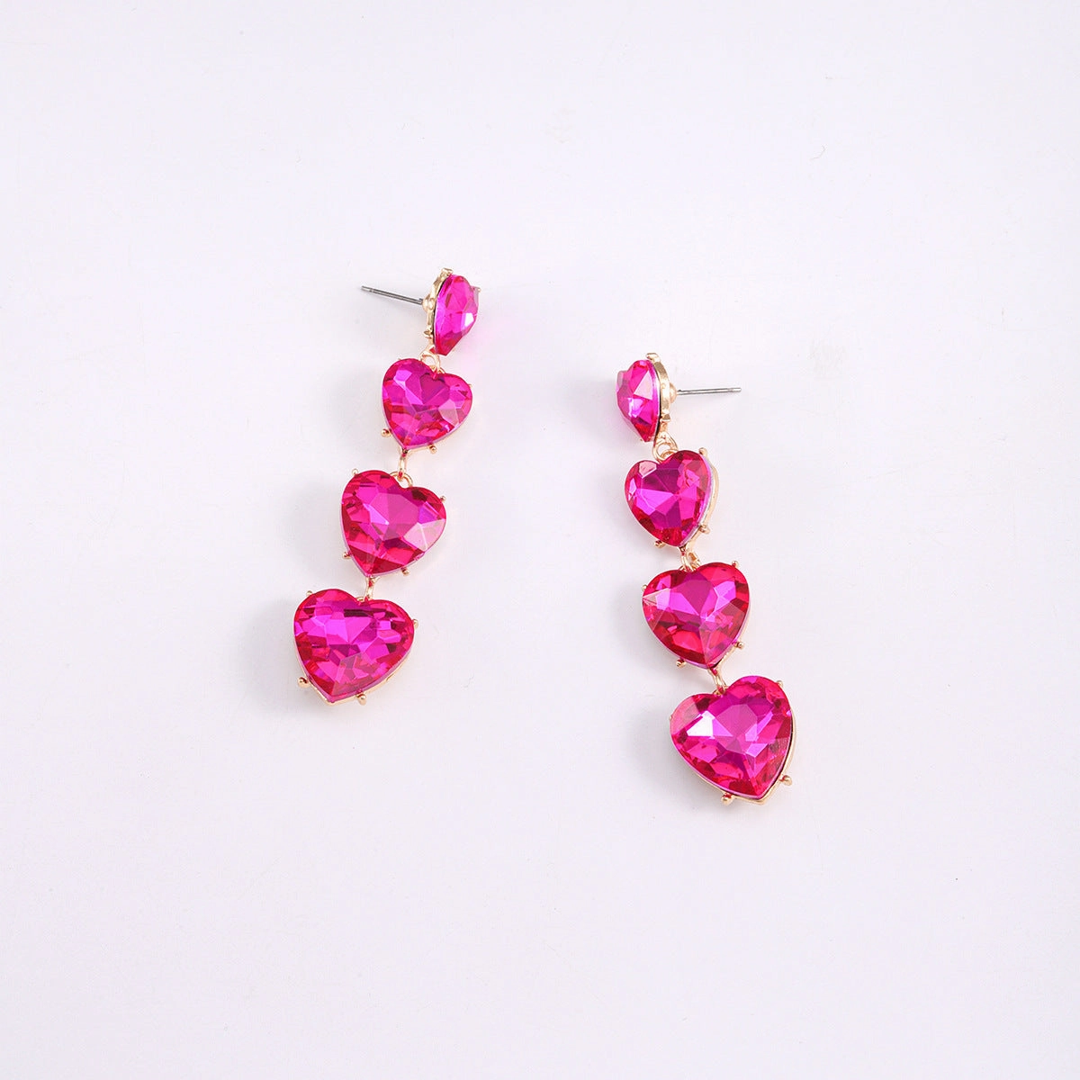 Wholesale Love Rhinestone Tassel Alloy Earrings