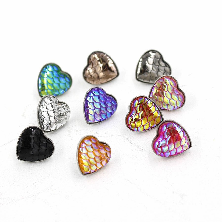 Wholesale Love Shape Fish Scale Sequin Earrings
