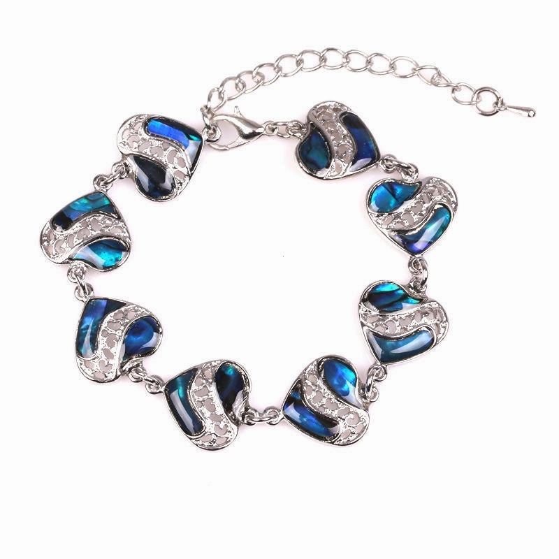 Wholesale Love Shell Abalone Shell Alloy Colorful Bracelet