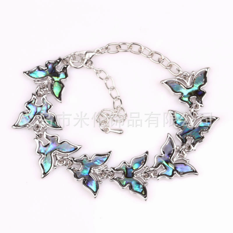 Wholesale Love Shell Abalone Shell Alloy Colorful Bracelet