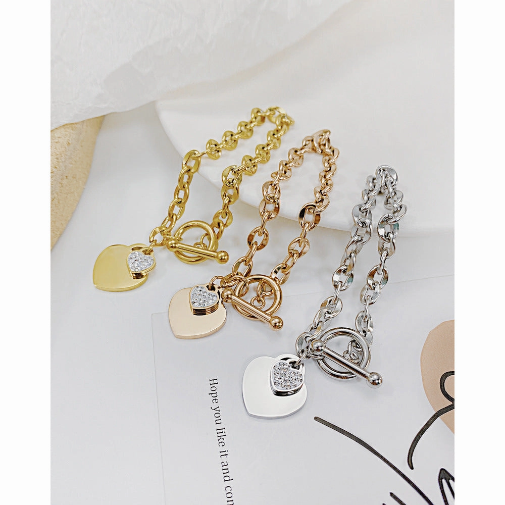 Wholesale Love Stainless Steel OT Buckle Titanium Steel Bracelet