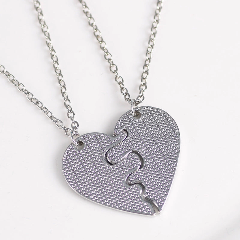 Wholesale Love Stitching BEST FRIENDS Alloy Necklace Clavicle Chain Two-piece Set