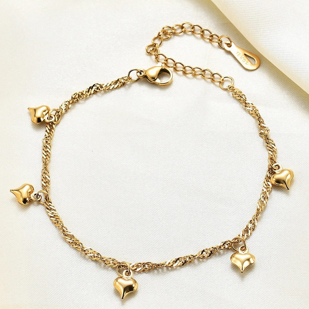 Wholesale Love Three-dimensional 18K Gold Titanium Steel Bracelet