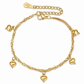 Wholesale Love Three-dimensional 18K Gold Titanium Steel Bracelet