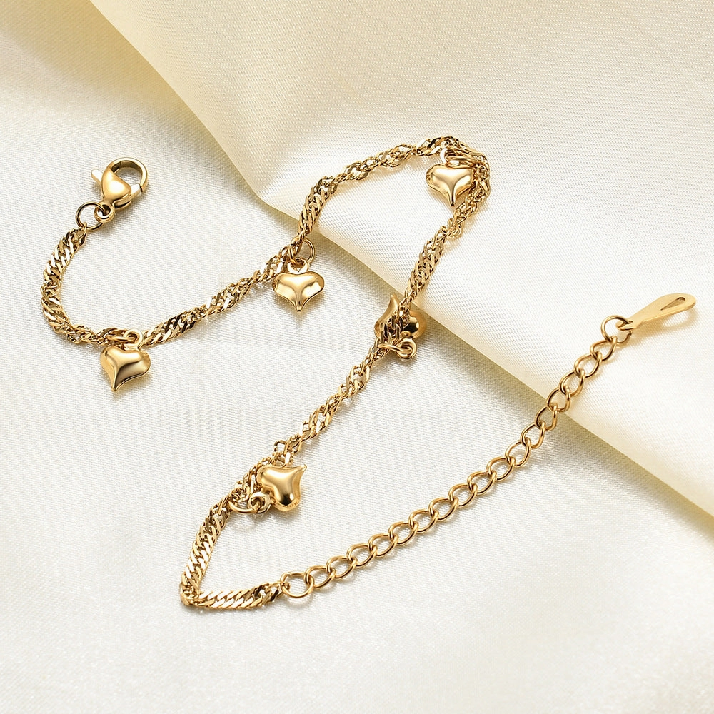 Wholesale Love Three-dimensional 18K Gold Titanium Steel Bracelet