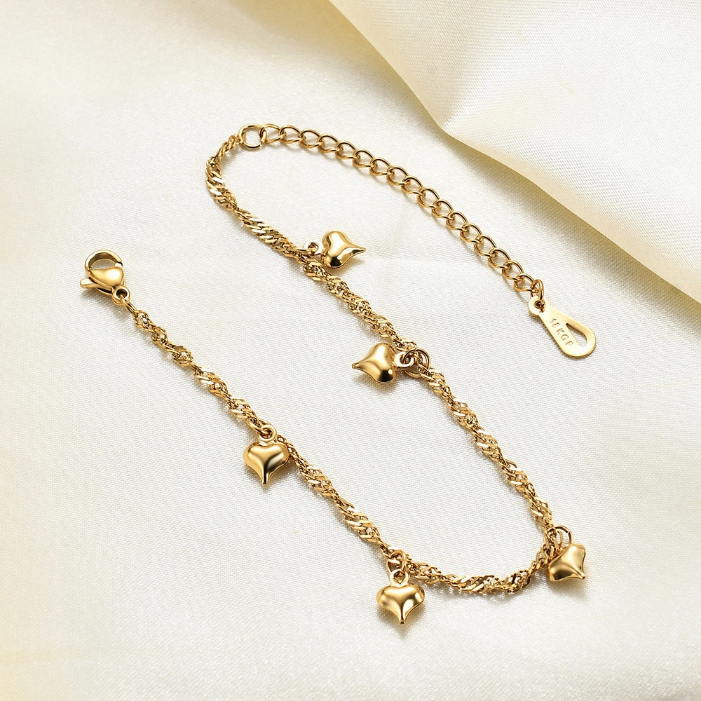 Wholesale Love Three-dimensional 18K Gold Titanium Steel Bracelet