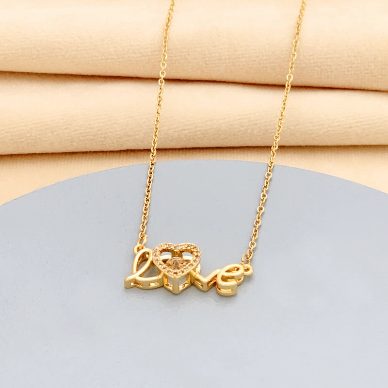 Wholesale LOVE Titanium Steel Necklaces