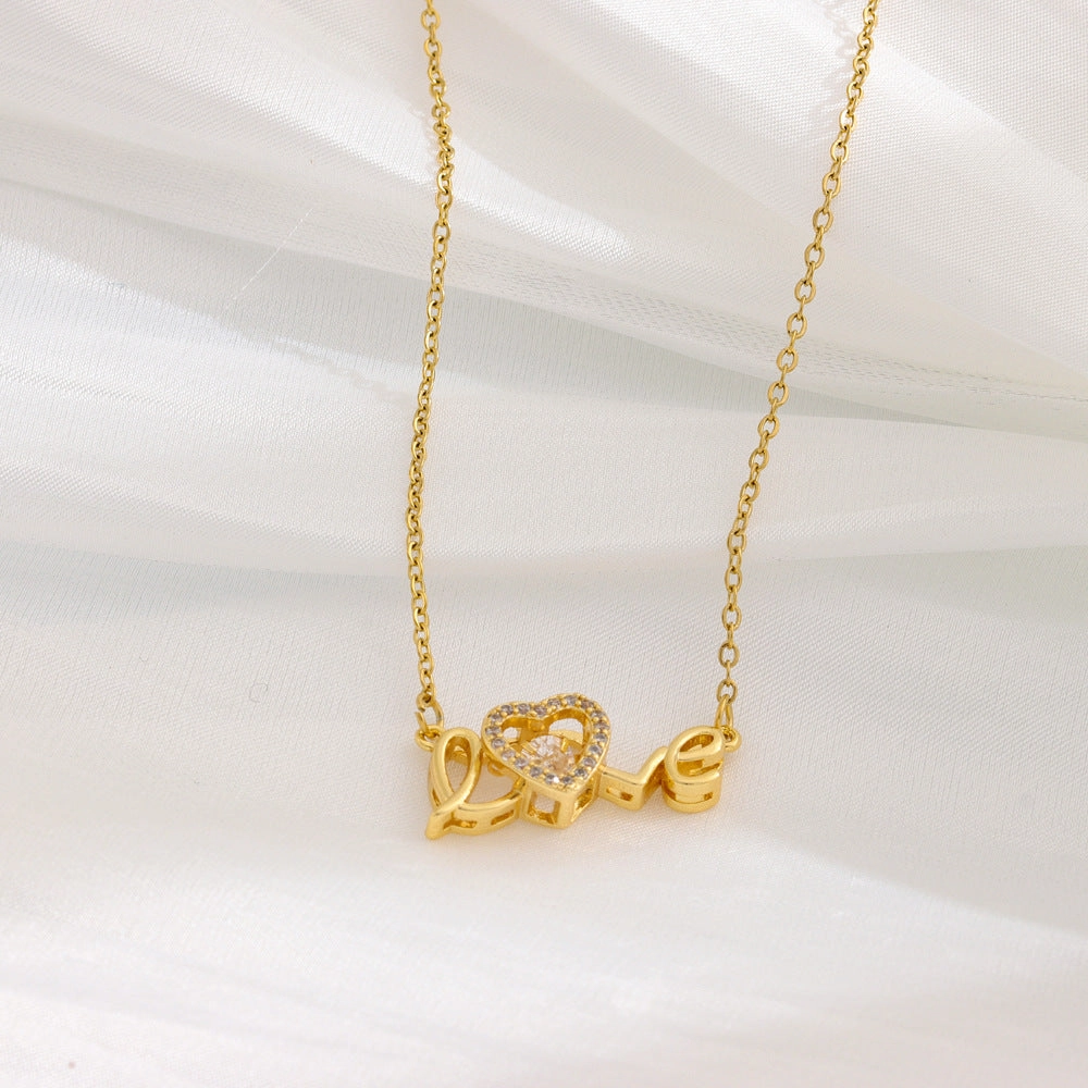 Wholesale LOVE Titanium Steel Necklaces