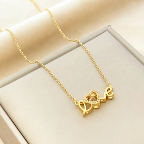 Wholesale LOVE Titanium Steel Necklaces