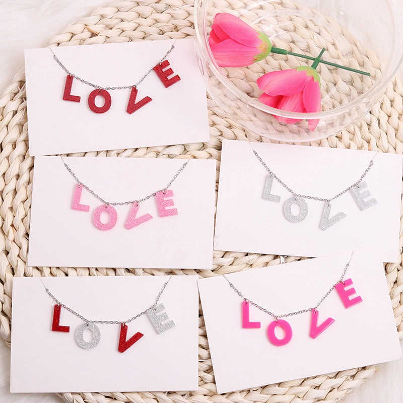 Wholesale LOVE Valentine's Day English Letters Necklace