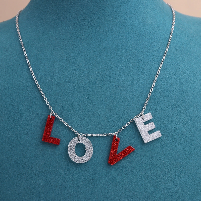 Wholesale LOVE Valentine's Day English Letters Necklace