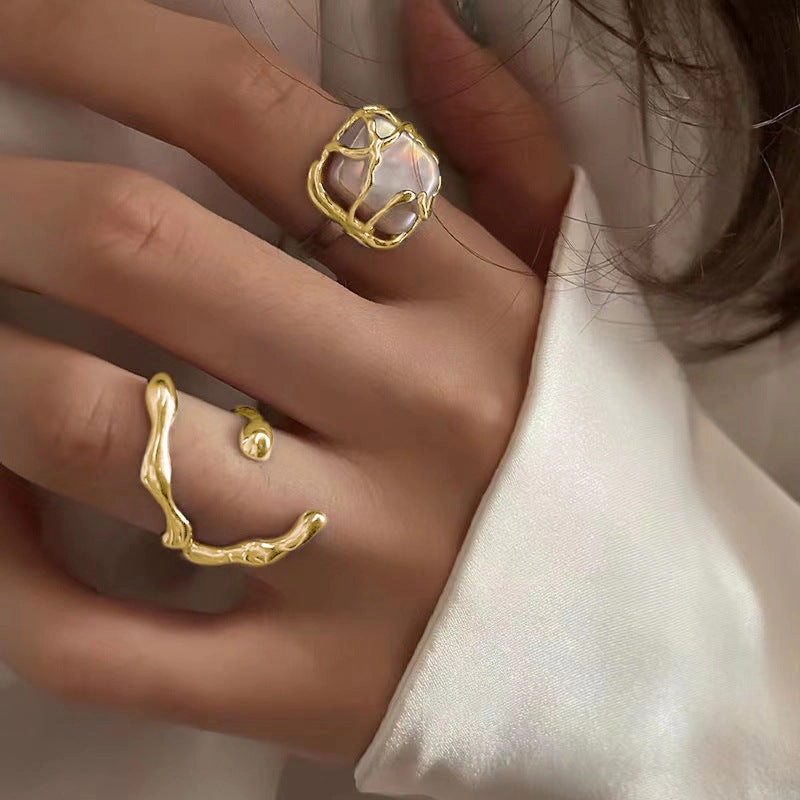 Wholesale Love Zircon Female Open Adjustable Zinc Alloy Ring