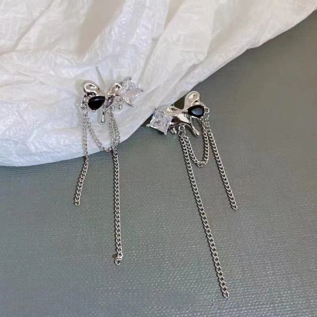 Wholesale Love Zircon Tassel Alloy Earrings