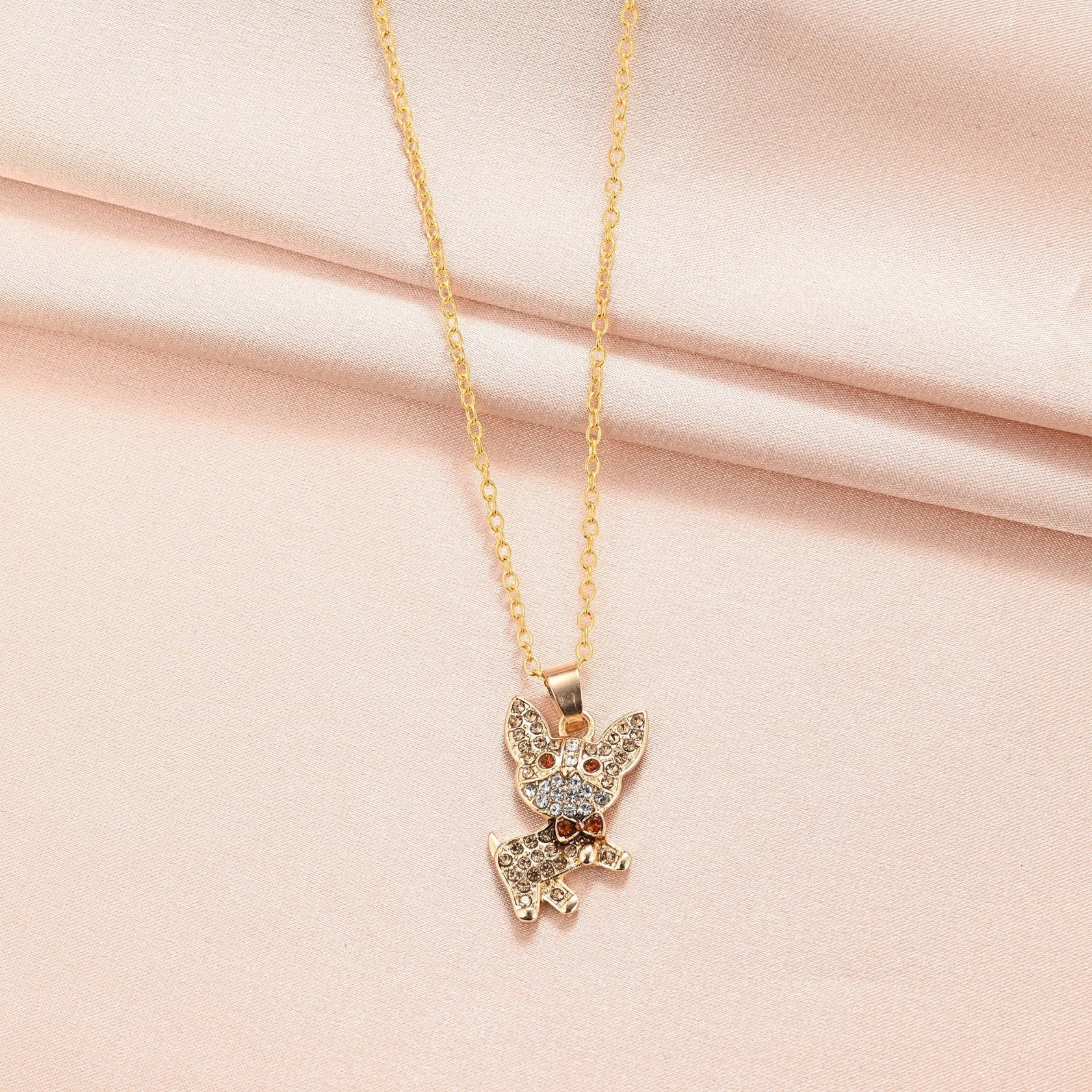Wholesale Lovely Corgi Diamond Necklace