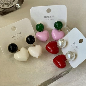 Wholesale Lovely Heart Alloy Ear Studs