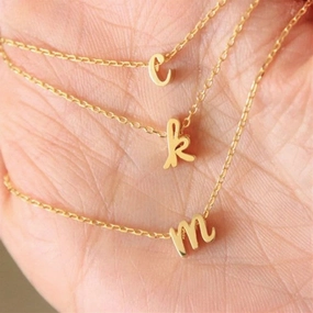 Wholesale Lowercase 26 English Letters Alloy Necklace