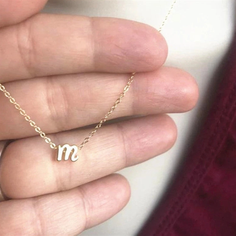 Wholesale Lowercase 26 English Letters Alloy Necklace