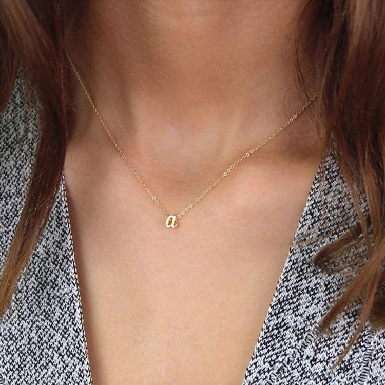 Wholesale Lowercase 26 English Letters Alloy Necklace