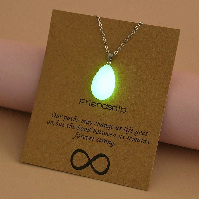 Wholesale Luminous Arrow Water Drop Love Cross Hollow Pendant Necklace