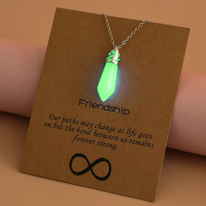 Wholesale Luminous Arrow Water Drop Love Cross Hollow Pendant Necklace