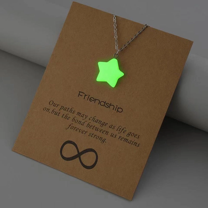 Wholesale Luminous Arrow Water Drop Love Cross Hollow Pendant Necklace