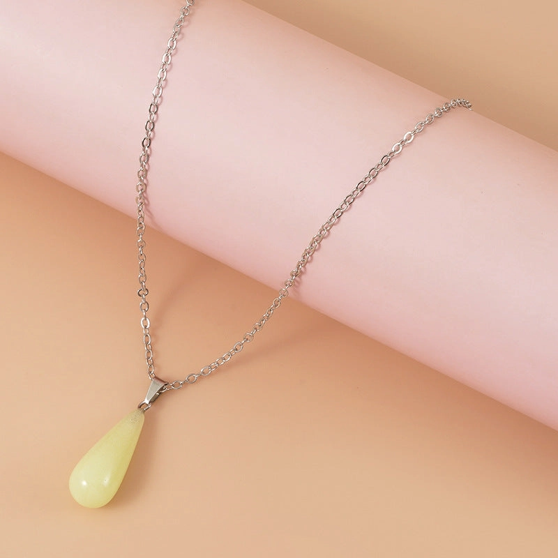 Wholesale Luminous Arrow Water Drop Love Cross Hollow Pendant Necklace