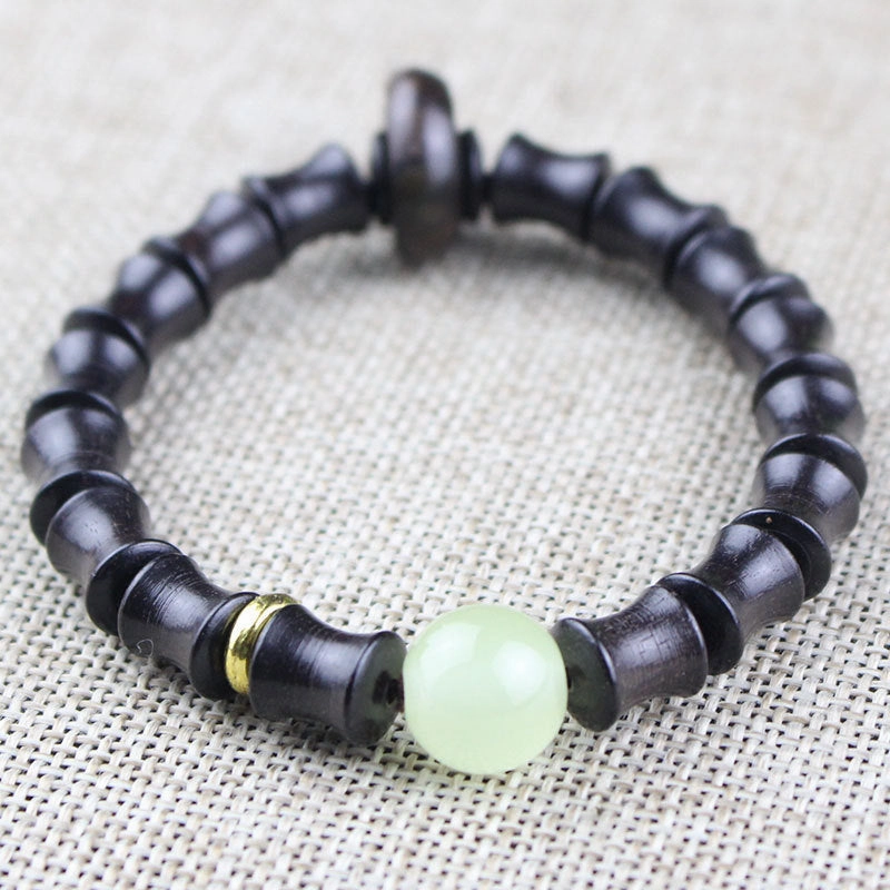 Wholesale Luminous Beads Ebony Wood Bracelet