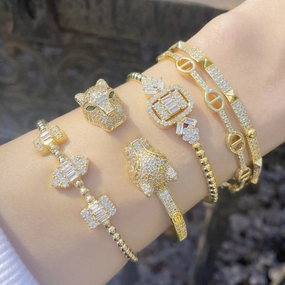 Wholesale Luxurious Zircon Open Bracelet