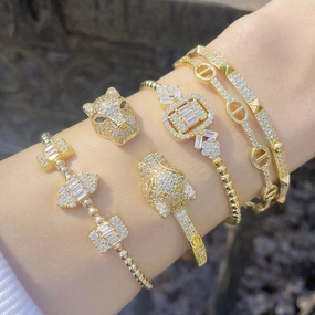 Wholesale Luxurious Zircon Open Bracelet