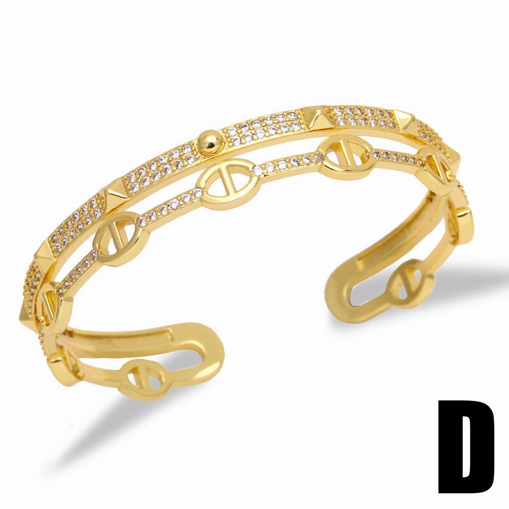 Wholesale Luxurious Zircon Open Bracelet