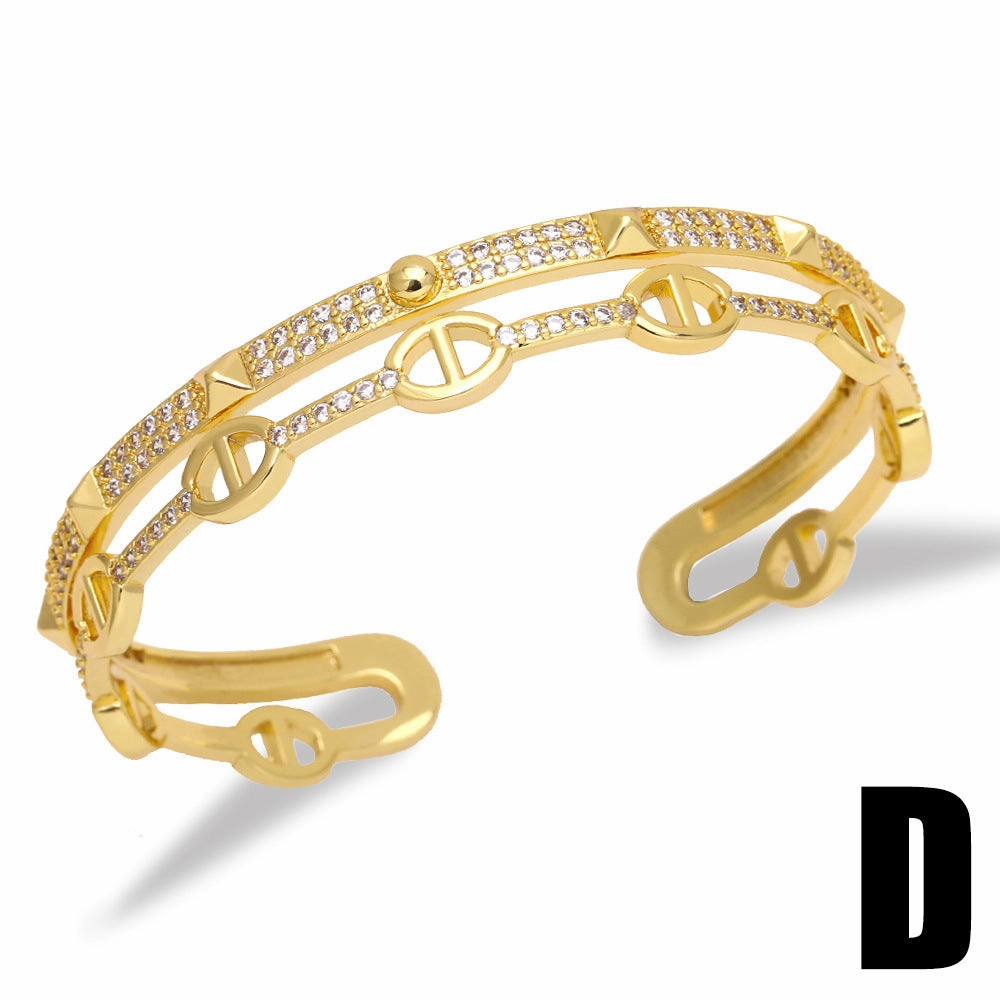 Wholesale Luxurious Zircon Open Bracelet