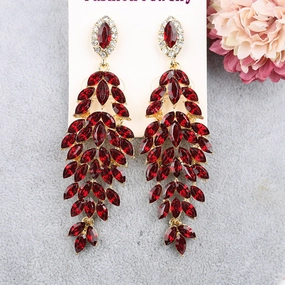 Wholesale Luxury Crystal Marquise Zinc Alloy Earrings