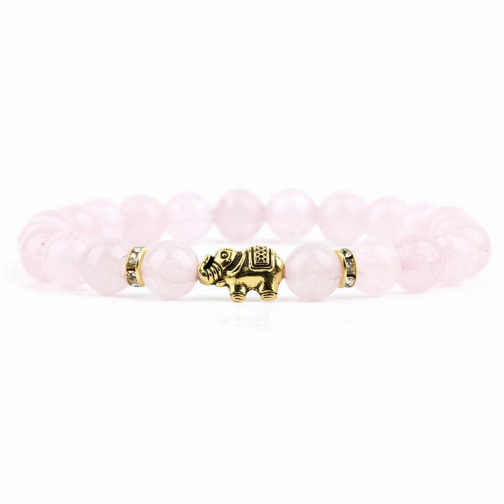 Wholesale Lychee Frozen Chalcedony Beads Alloy Bracelet