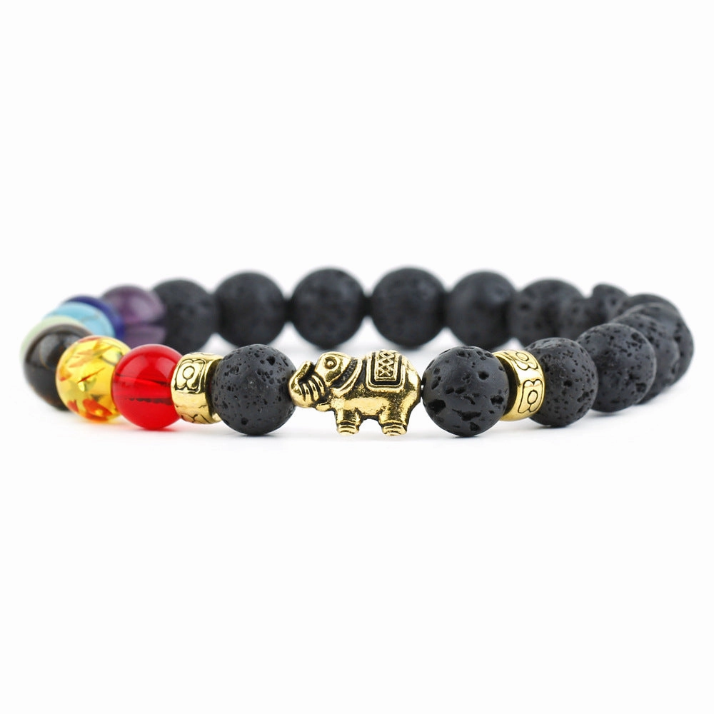 Wholesale Lychee Frozen Chalcedony Beads Alloy Bracelet