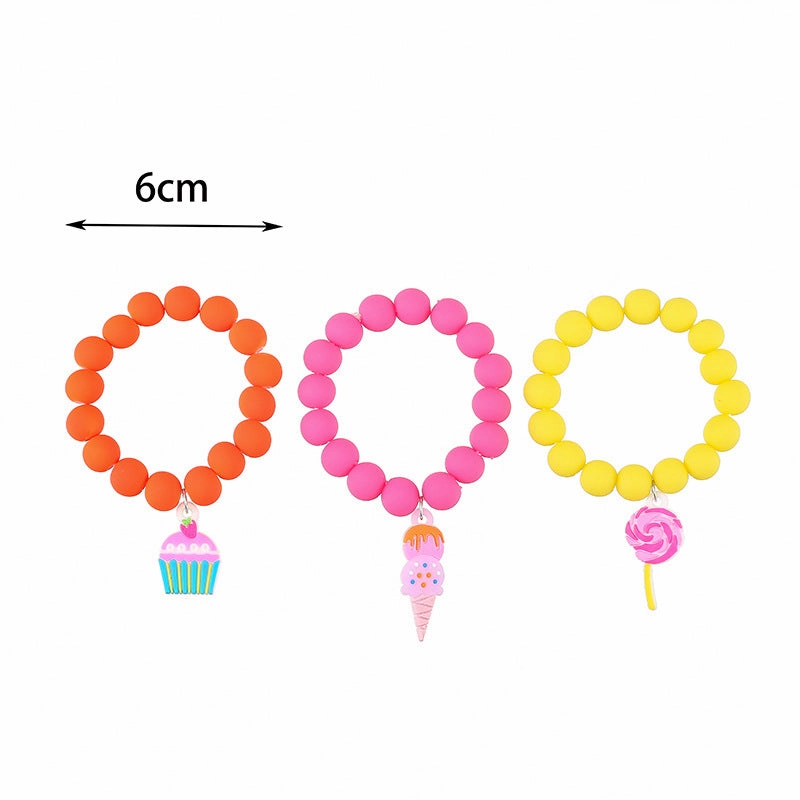 Wholesale Macaron PVC Beads Bracelet Set of Three