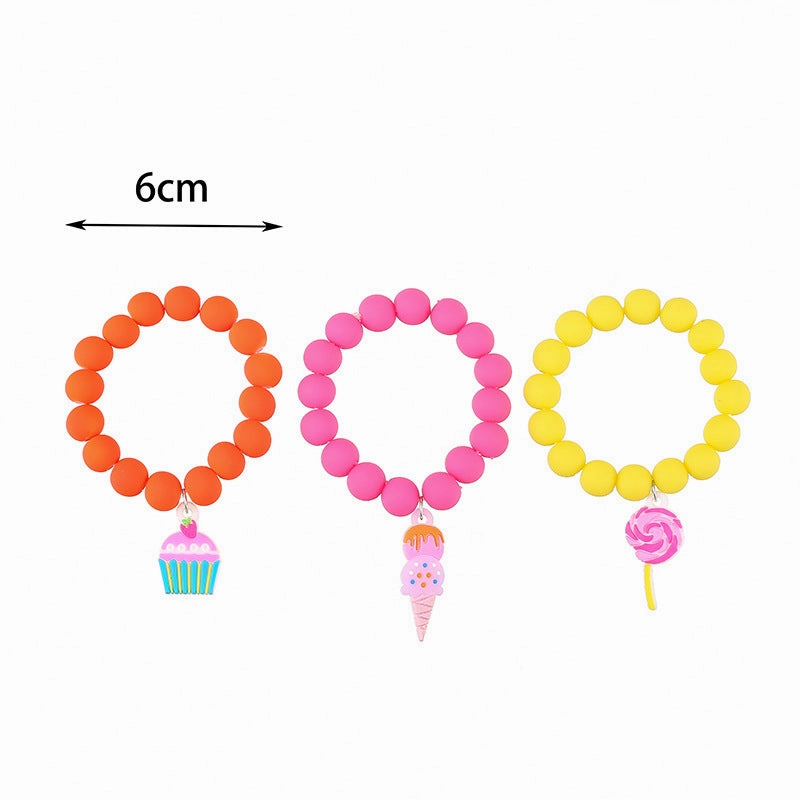 Wholesale Macaron PVC Beads Bracelet Set of Three