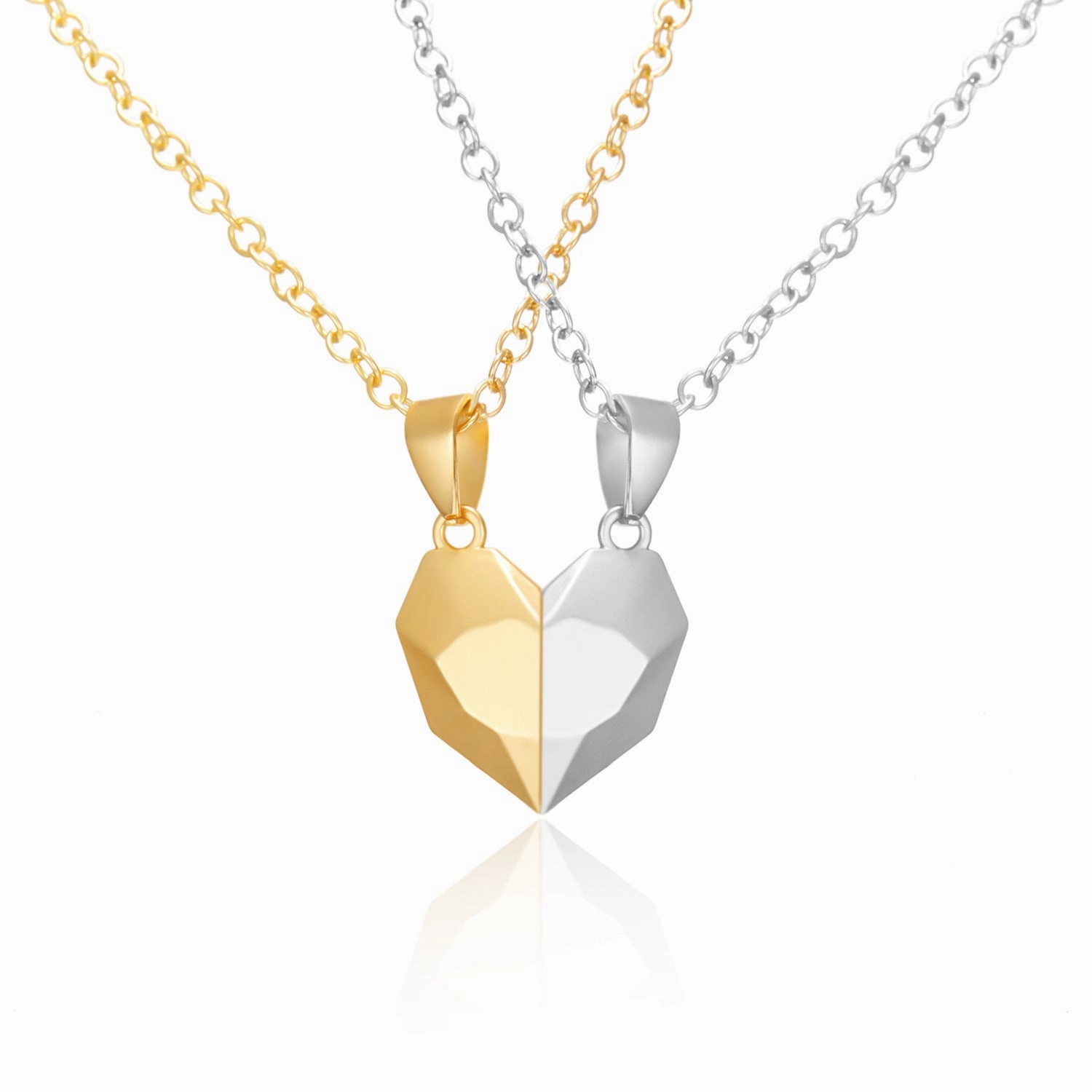 Wholesale Magnetic Attraction Black and White Stitching Magnetic Love Necklace Set of Two