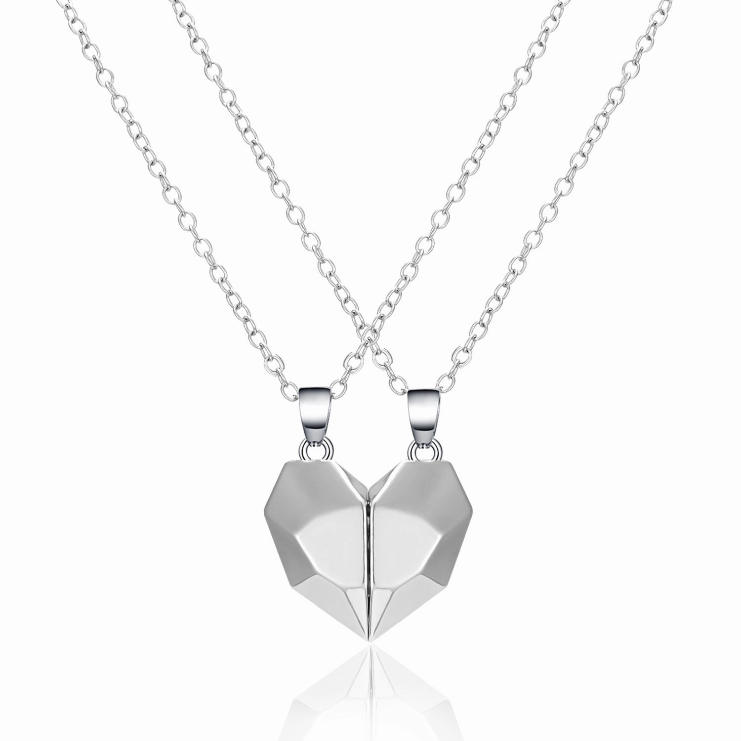 Wholesale Magnetic Attraction Black and White Stitching Magnetic Love Necklace Set of Two