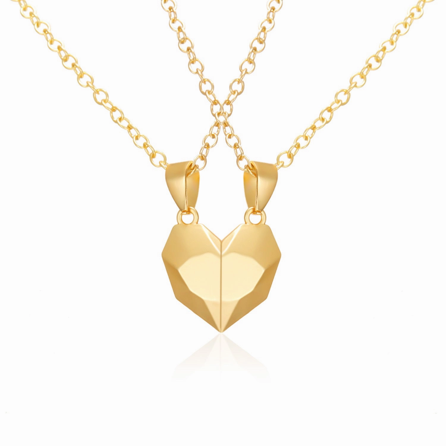 Wholesale Magnetic Attraction Black and White Stitching Magnetic Love Necklace Set of Two