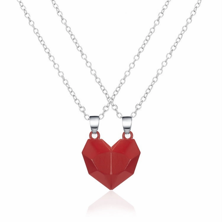 Wholesale Magnetic Attraction Black and White Stitching Magnetic Love Necklace Set of Two