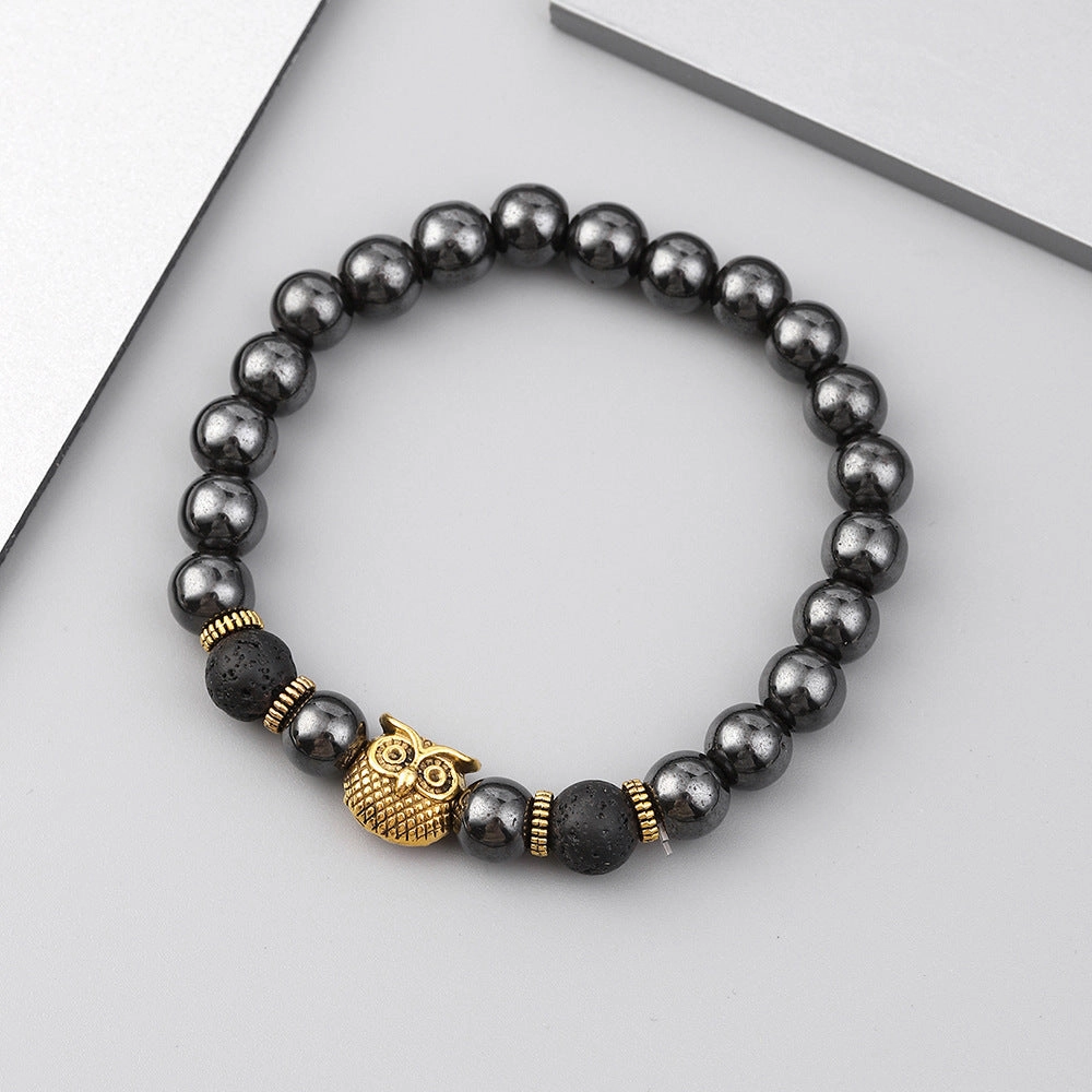 Wholesale Magnetic Iron Gallstone Owl Beaded Bracelet