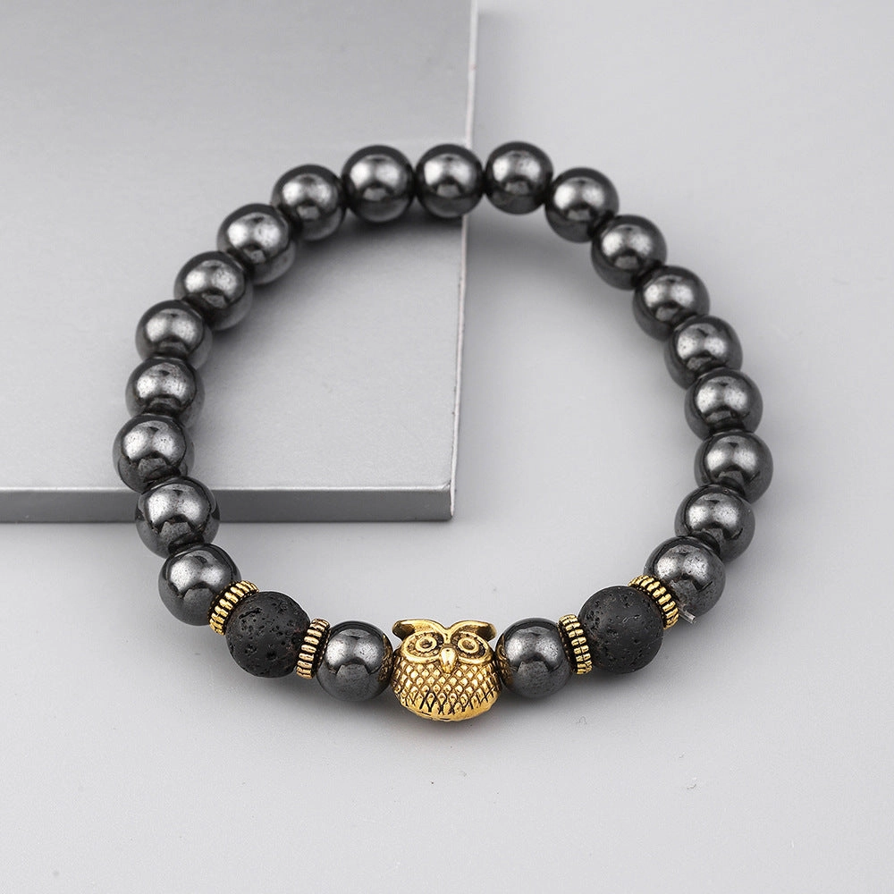 Wholesale Magnetic Iron Gallstone Owl Beaded Bracelet