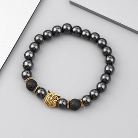 Wholesale Magnetic Iron Gallstone Owl Beaded Bracelet